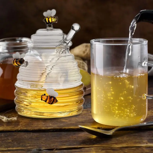 Glass Honey Jar with Dipper